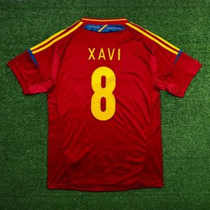 Camisa Espanha Home 2012/13 – Xavi #8 – Vermelha –...